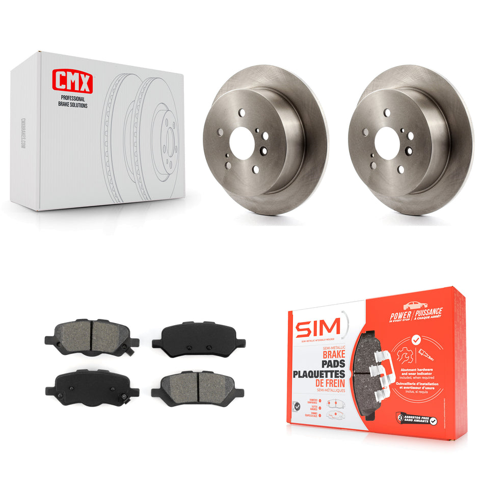 Rear Disc Brake Rotors And Semi-Metallic Pads Kit For 2009-2016 Toyota Venza K8S-101916