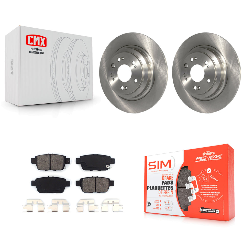 Rear Disc Brake Rotors And Semi-Metallic Pads Kit For 2009-2014 Acura TL K8S-101919