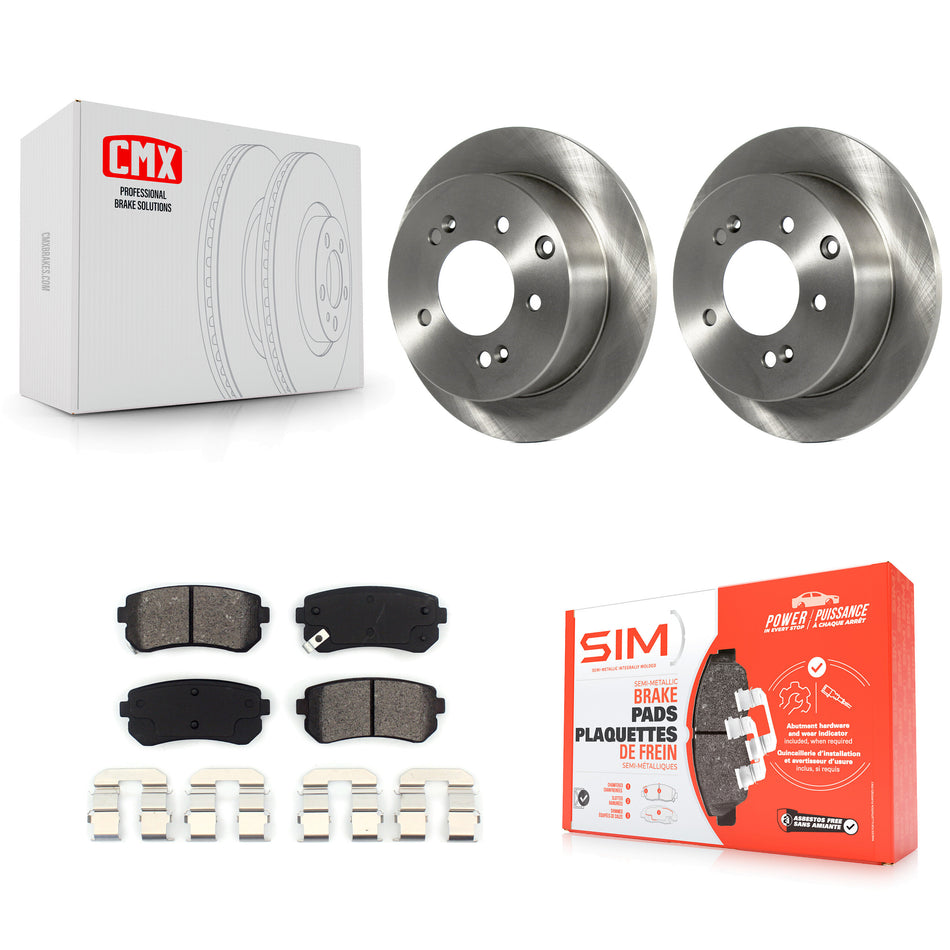 Rear Disc Brake Rotors And Semi-Metallic Pads Kit For Kia Forte Koup Forte5 K8S-101921