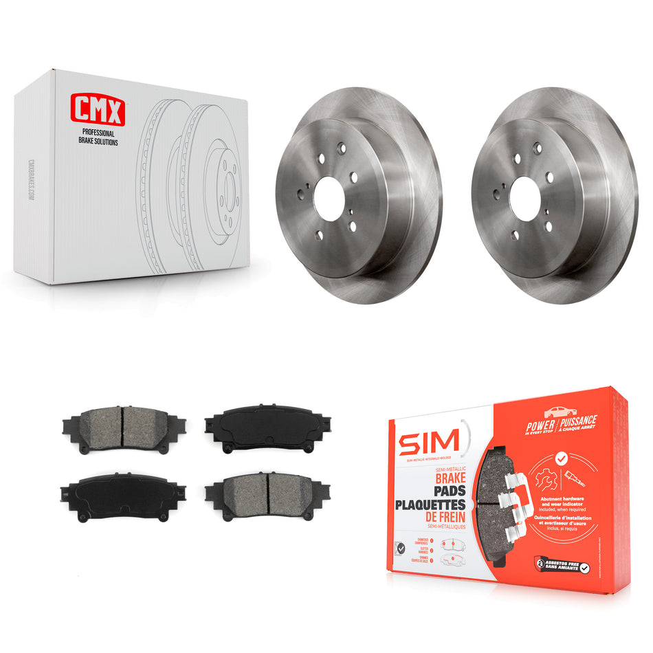 Rear Disc Brake Rotors And Semi-Metallic Pads Kit For Toyota Highlander Sienna Lexus RX350 RX450h K8S-101923