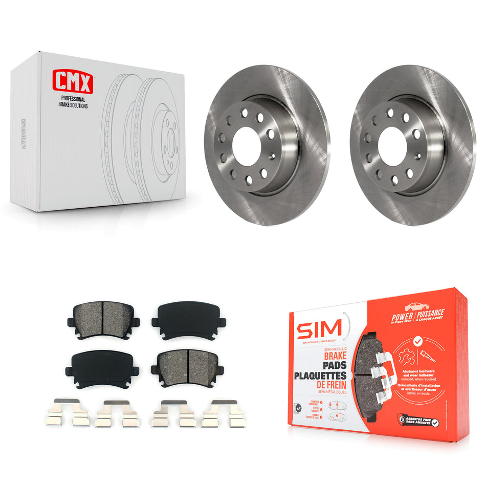 Rear Disc Brake Rotors And Semi-Metallic Pads Kit For Volkswagen GTI K8S-101932