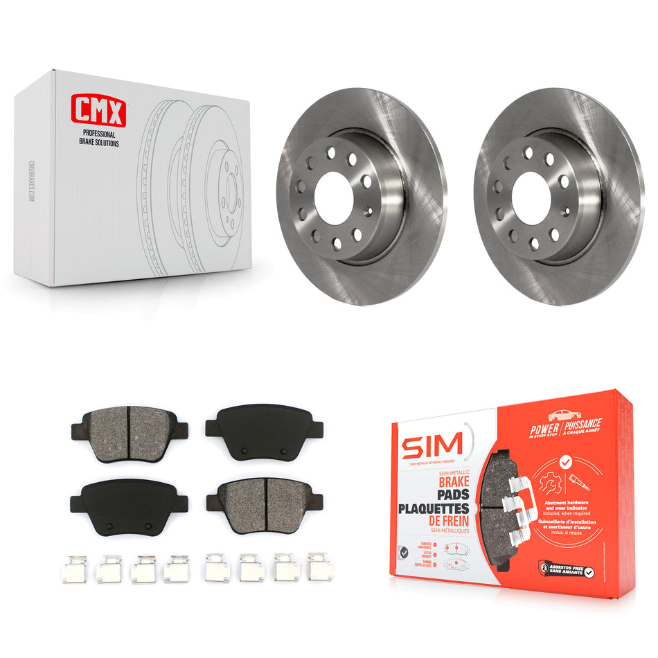 Rear Disc Brake Rotors And Semi-Metallic Pads Kit For Volkswagen Jetta Passat Beetle Golf GTI Eos Audi A3 Quattro K8S-101933