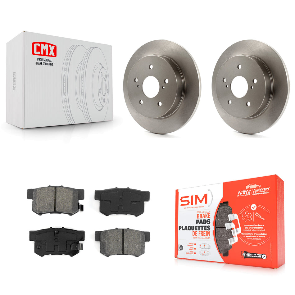 Rear Disc Brake Rotors And Semi-Metallic Pads Kit For 2010-2013 Suzuki Kizashi K8S-101935