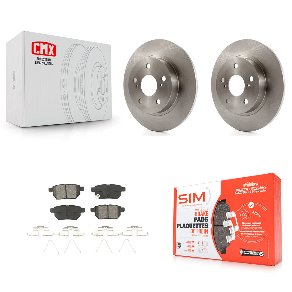 Rear Disc Brake Rotors And Semi-Metallic Pads Kit For 2011-2016 Scion tC K8S-101936