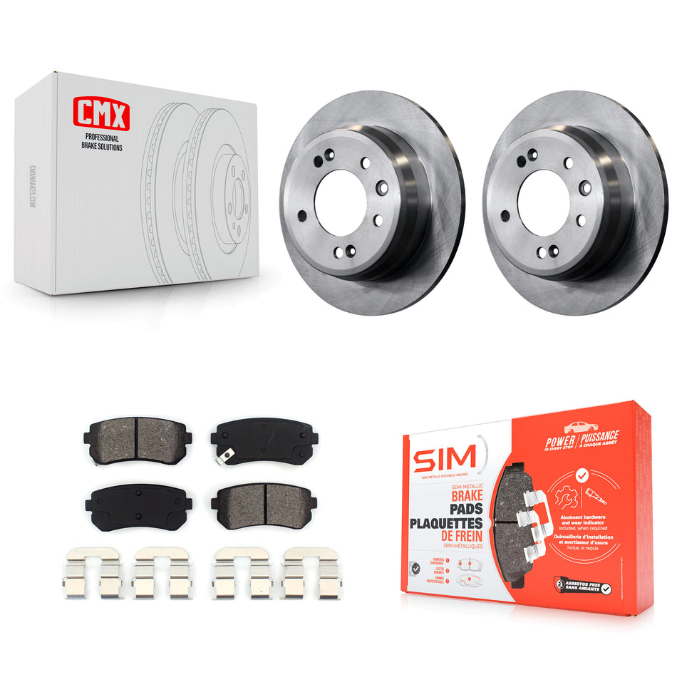 Rear Disc Brake Rotors And Semi-Metallic Pads Kit For Hyundai Elantra Tucson Kia Sportage K8S-101941