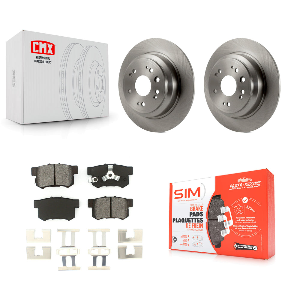 Rear Disc Brake Rotors And Semi-Metallic Pads Kit For Honda Crosstour Accord K8S-101942