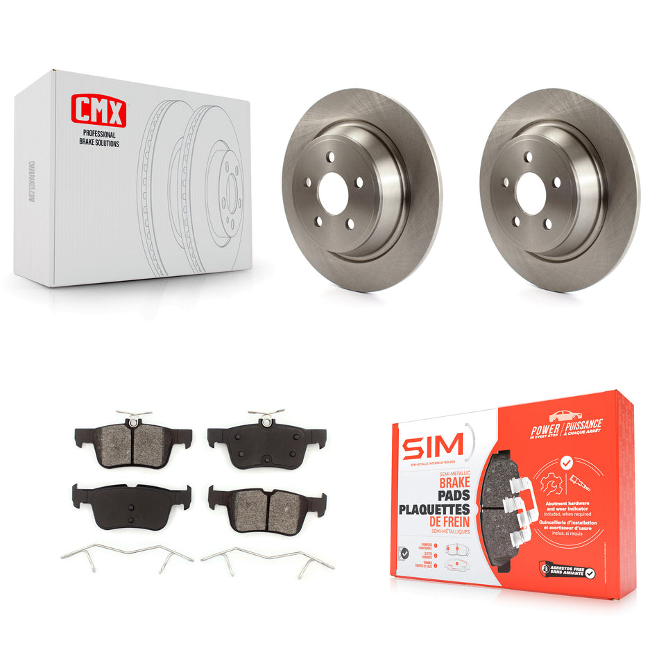 Rear Disc Brake Rotors And Semi-Metallic Pads Kit For Ford Edge Fusion Lincoln MKX MKZ Nautilus Continental Police Responder Hybrid SSV Plug-In K8S-101978