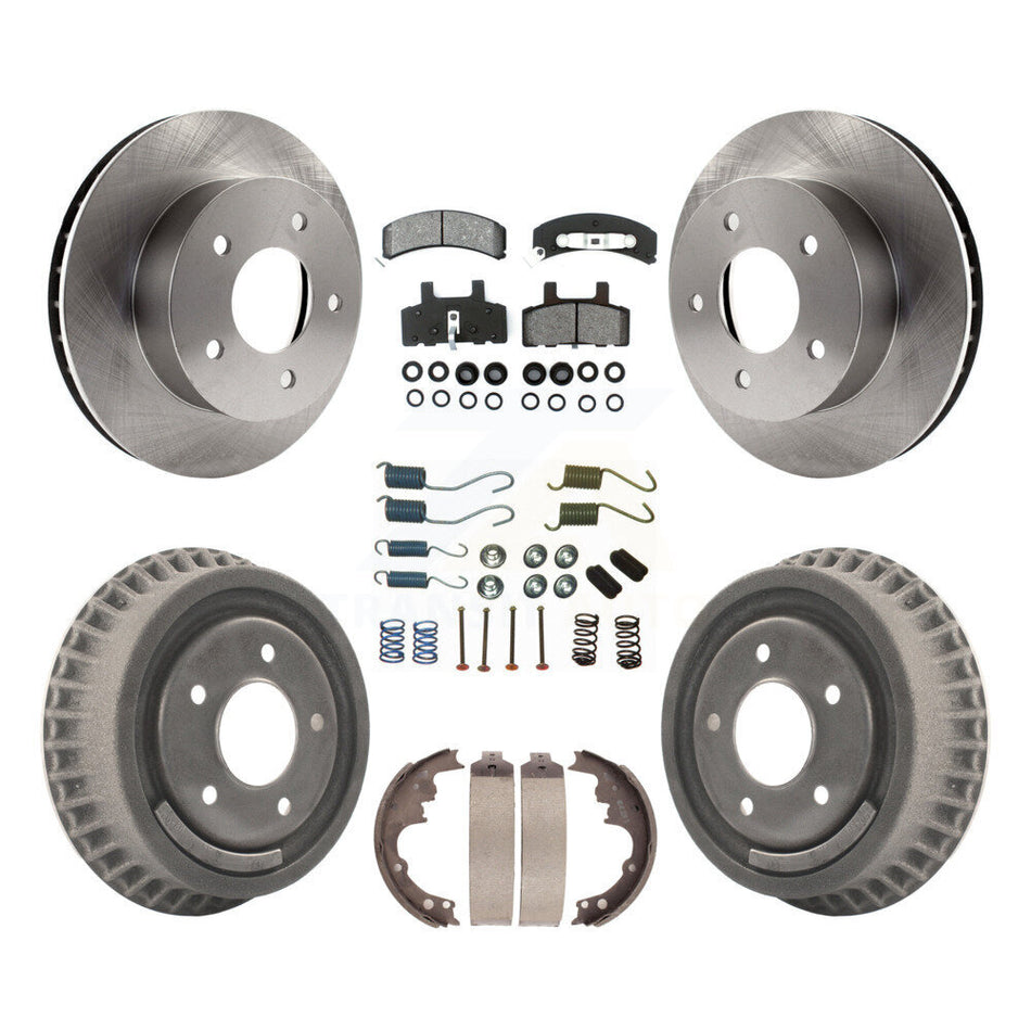 Front Rear Disc Brake Rotors Semi-Metallic Pads And Drum Kit (7Pc) For 1990-2002 Chevrolet Astro GMC Safari AWD K8S-101989