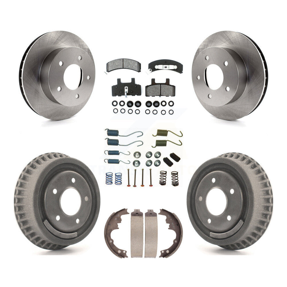 Front Rear Disc Brake Rotors Semi-Metallic Pads And Drum Kit (7Pc) For 1990-2002 Chevrolet Astro GMC Safari AWD K8S-101989