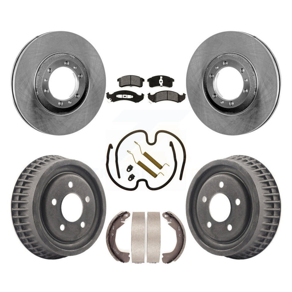 Front Rear Disc Brake Rotors Semi-Metallic Pad & Drum Kit (7Pc) For Buick LeSabre Oldsmobile 88 Pontiac Bonneville Park Avenue 98 Chevrolet Lumina APV Regency LSS Trans Sport K8S-101998