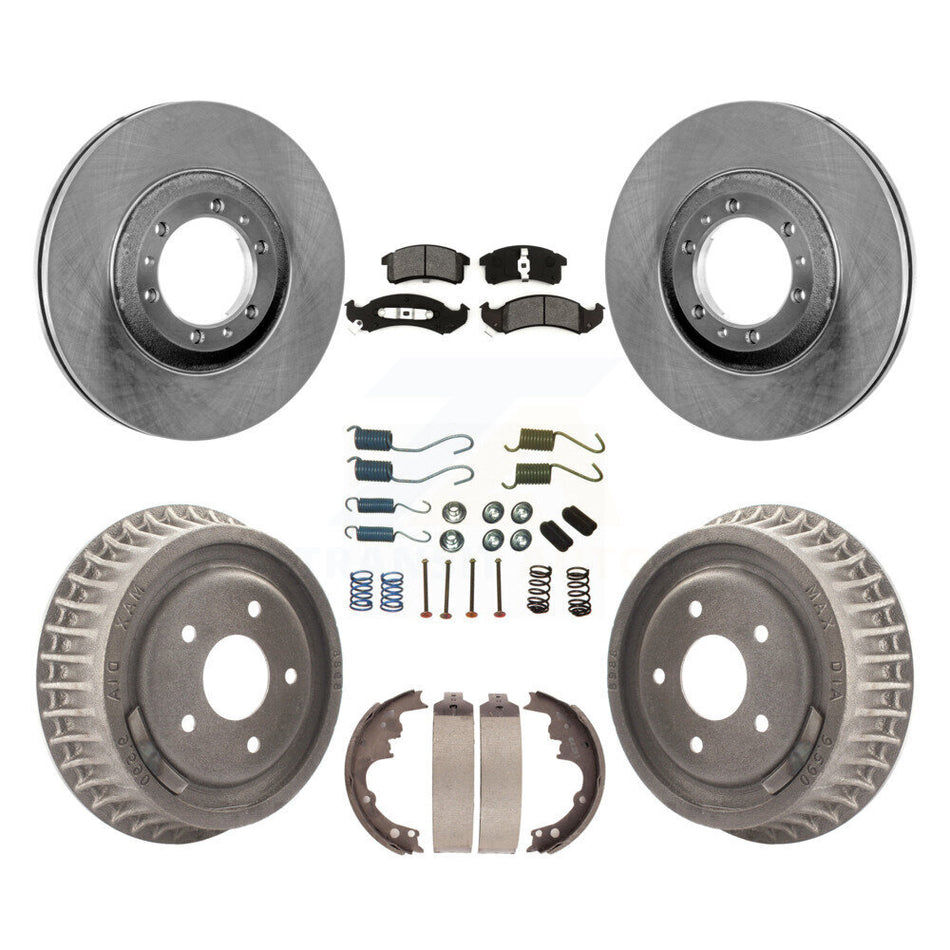 Front Rear Disc Brake Rotors Semi-Metallic Pads And Drum Kit (7Pc) For 1994-1997 Chevrolet Camaro Pontiac Firebird rear brakes K8S-102001