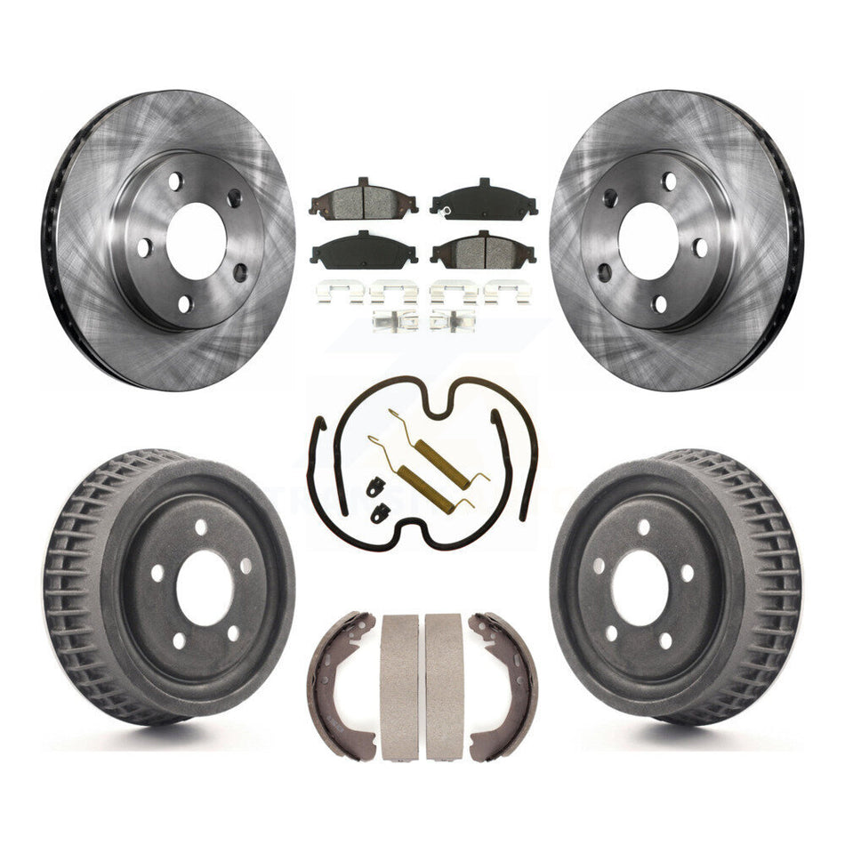 Front Rear Disc Brake Rotors Semi-Metallic Pads And Drum Kit (7Pc) For Chevrolet Pontiac Grand Am Malibu Classic Oldsmobile Alero Cutlass K8S-102002