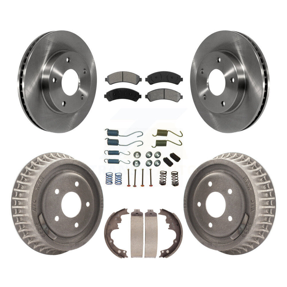 Front Rear Disc Brake Rotors Semi-Metallic Pads And Drum Kit (7Pc) For 1998-2003 Chevrolet S10 4WD with rear brakes K8S-102003