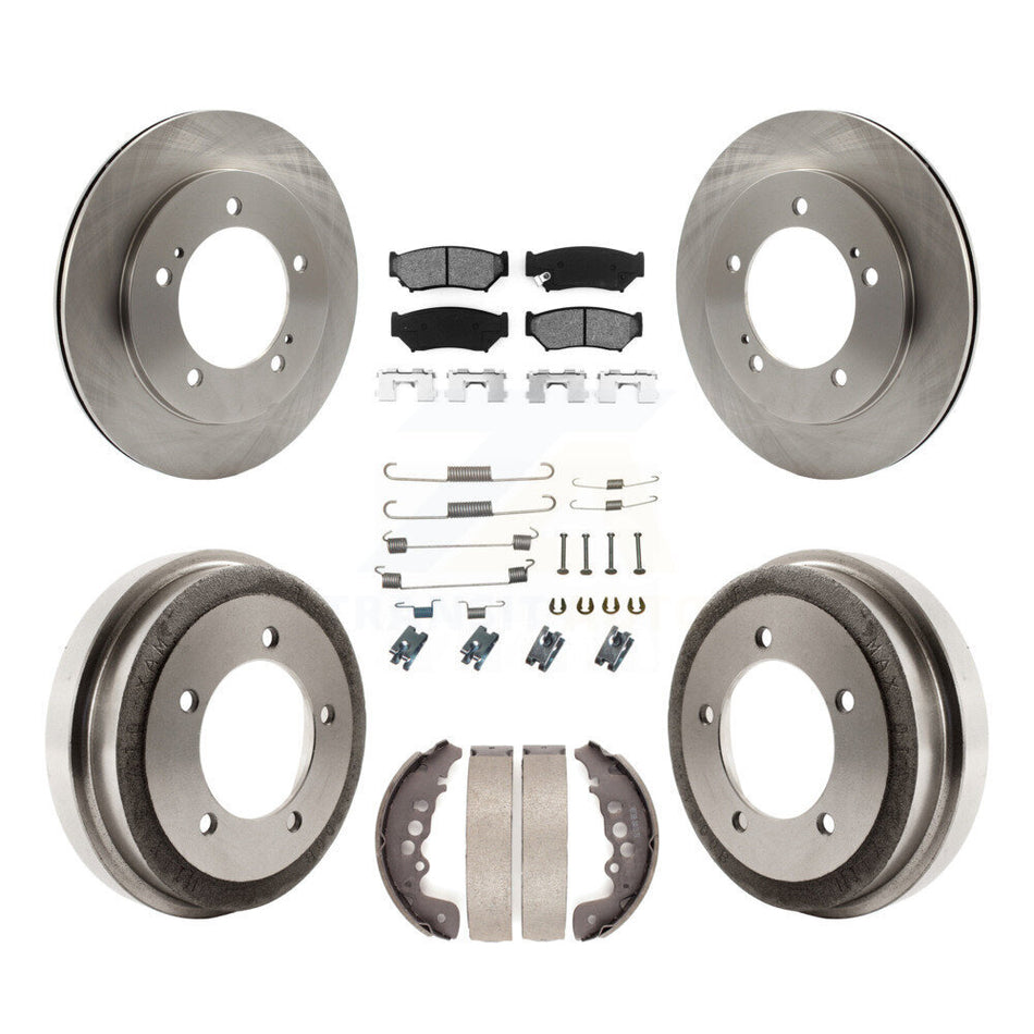 Front Rear Disc Brake Rotors Semi-Metallic Pads And Drum Kit (7Pc) For Chevrolet Tracker Suzuki Vitara K8S-102005