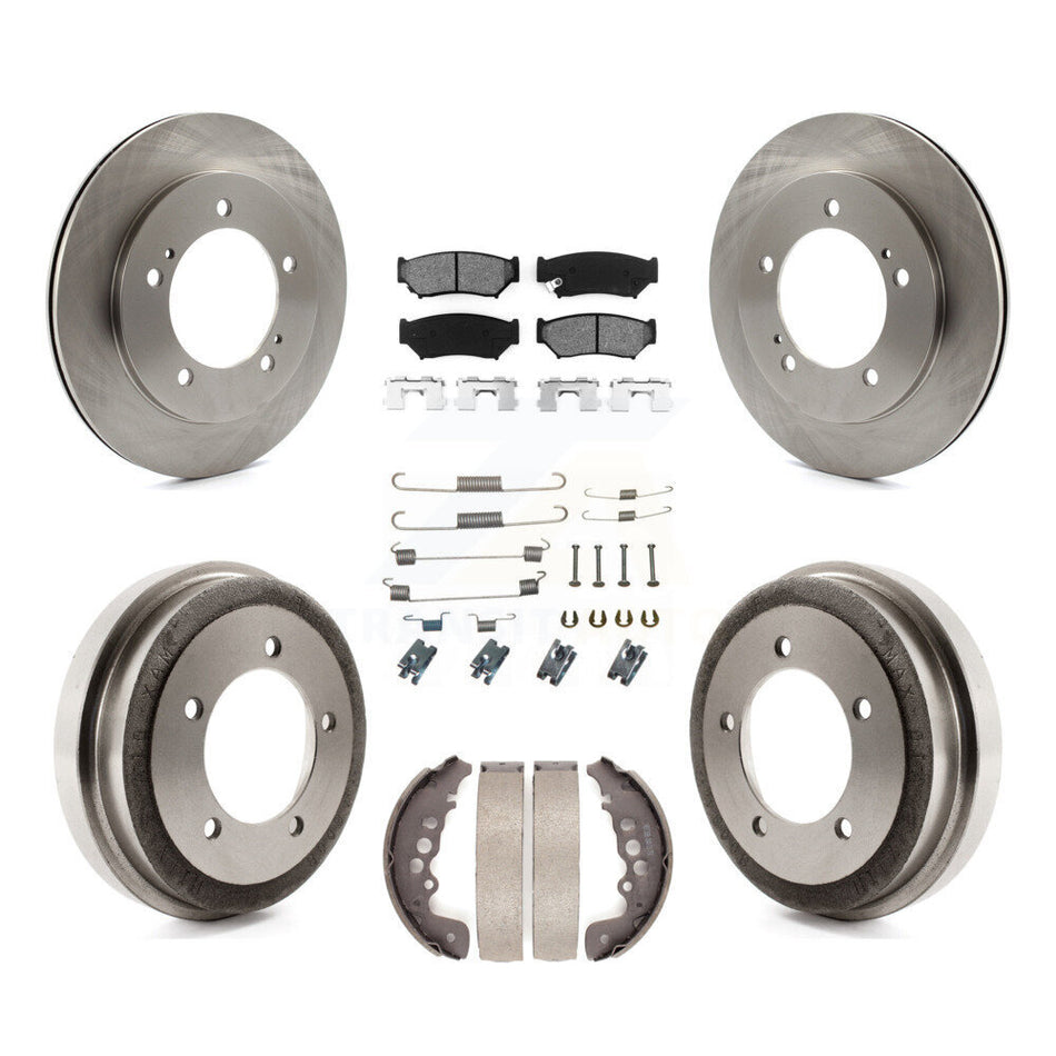 Front Rear Disc Brake Rotors Semi-Metallic Pads And Drum Kit (7Pc) For Chevrolet Tracker Suzuki Vitara K8S-102005