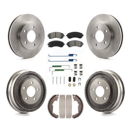 Front Rear Disc Brake Rotors Semi-Metallic Pads And Drum Kit (7Pc) For Pontiac Aztek K8S-102006