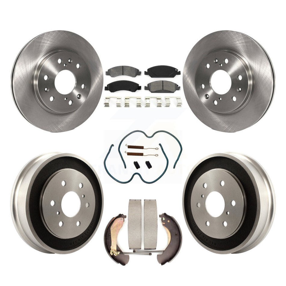 Front Rear Disc Brake Rotors Semi-Metallic Pads And Drum Kit (7Pc) For Chevrolet Silverado 1500 GMC Sierra Classic K8S-102013