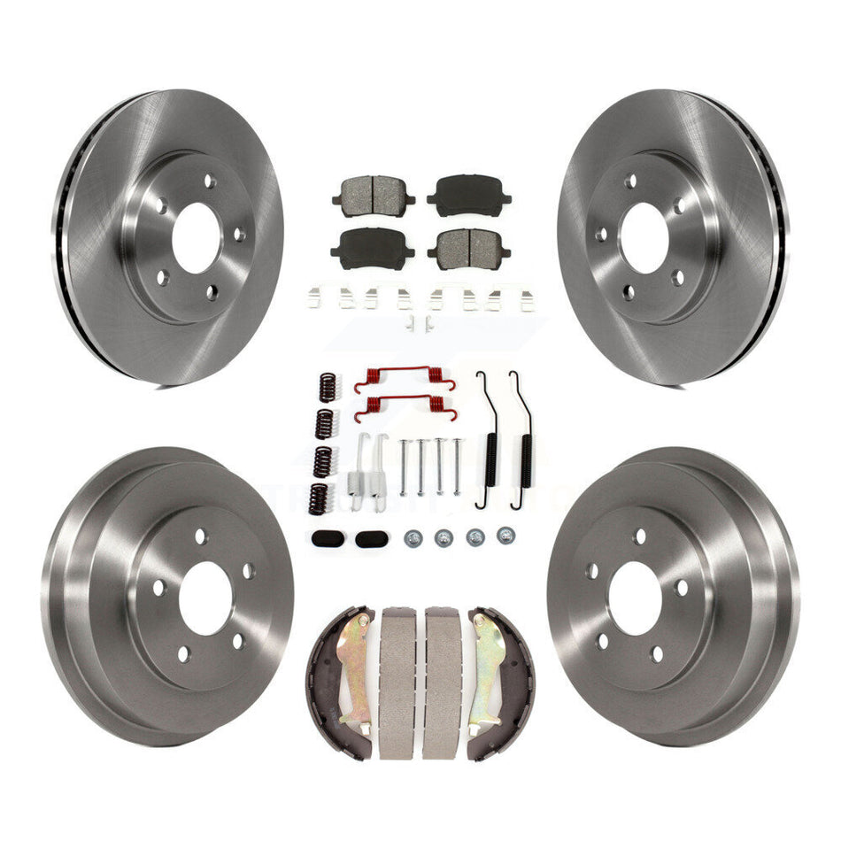 Front Rear Disc Brake Rotors Semi-Metallic Pads And Drum Kit (7Pc) For Chevrolet HHR K8S-102019
