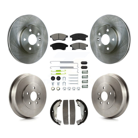 Front Rear Disc Brake Rotors Semi-Metallic Pad Drum Kit (7Pc) For Chevrolet Cruze Limited K8S-102020