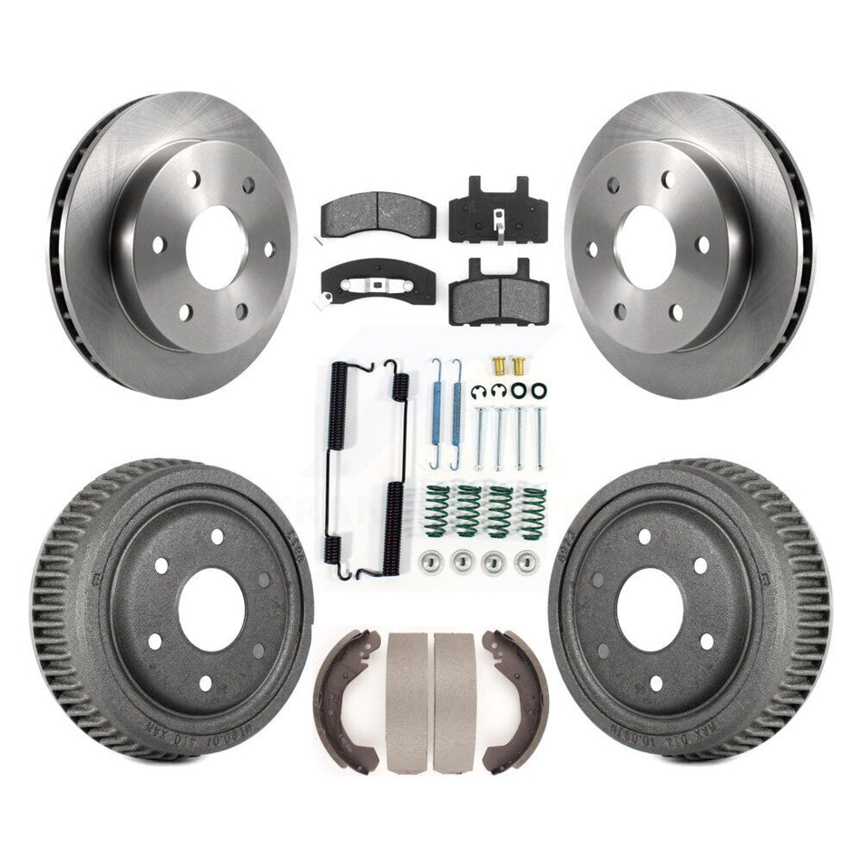 Front Rear Disc Brake Rotors Semi-Metallic Pads And Drum Kit (7Pc) For 1995-1997 GMC Yukon 2 doors with 4WD DIESEL engine With 10" Diameter K8S-102026