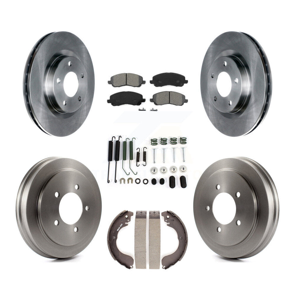 Front Rear Disc Brake Rotors Semi-Metallic Pads And Drum Kit (7Pc) For Jeep Patriot Compass Dodge Caliber Chrysler Sebring Avenger K8S-102073