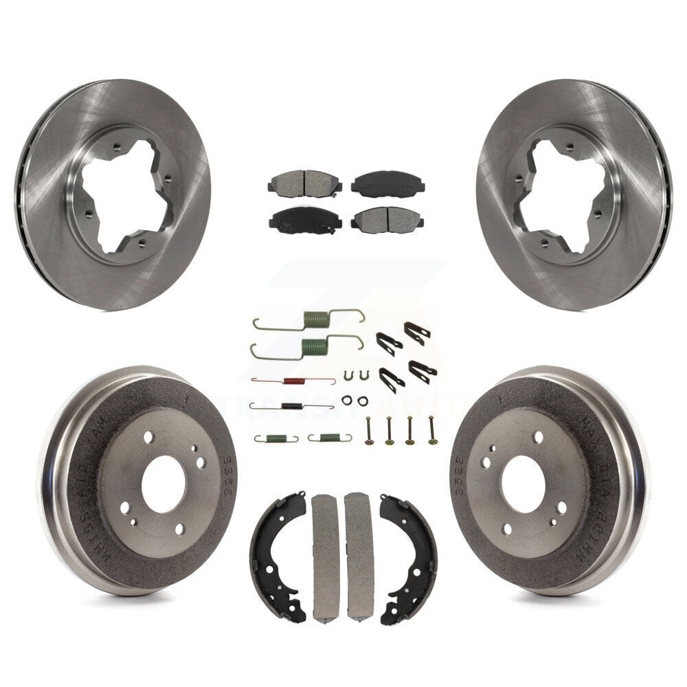 Front Rear Disc Brake Rotors Semi-Metallic Pads And Drum Kit (7Pc) For Honda Accord K8S-102090
