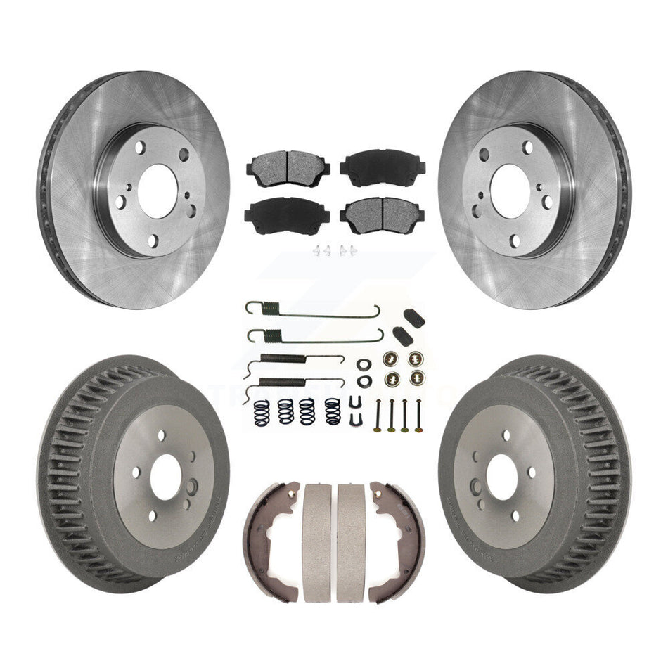 Front Rear Disc Brake Rotors Semi-Metallic Pads And Drum Kit (7Pc) For 1998-2003 Toyota Sienna K8S-102096