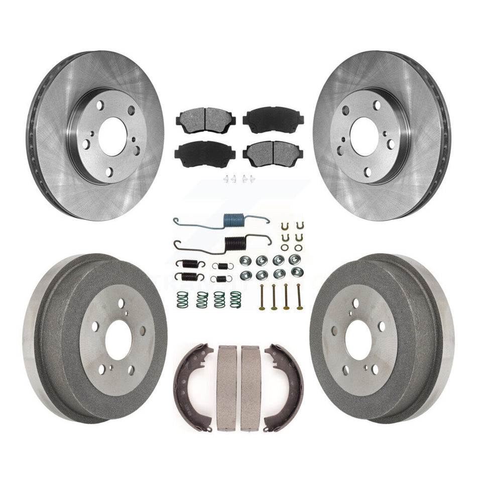 Front Rear Disc Brake Rotors Semi-Metallic Pads And Drum Kit (7Pc) For Toyota Camry K8S-102097