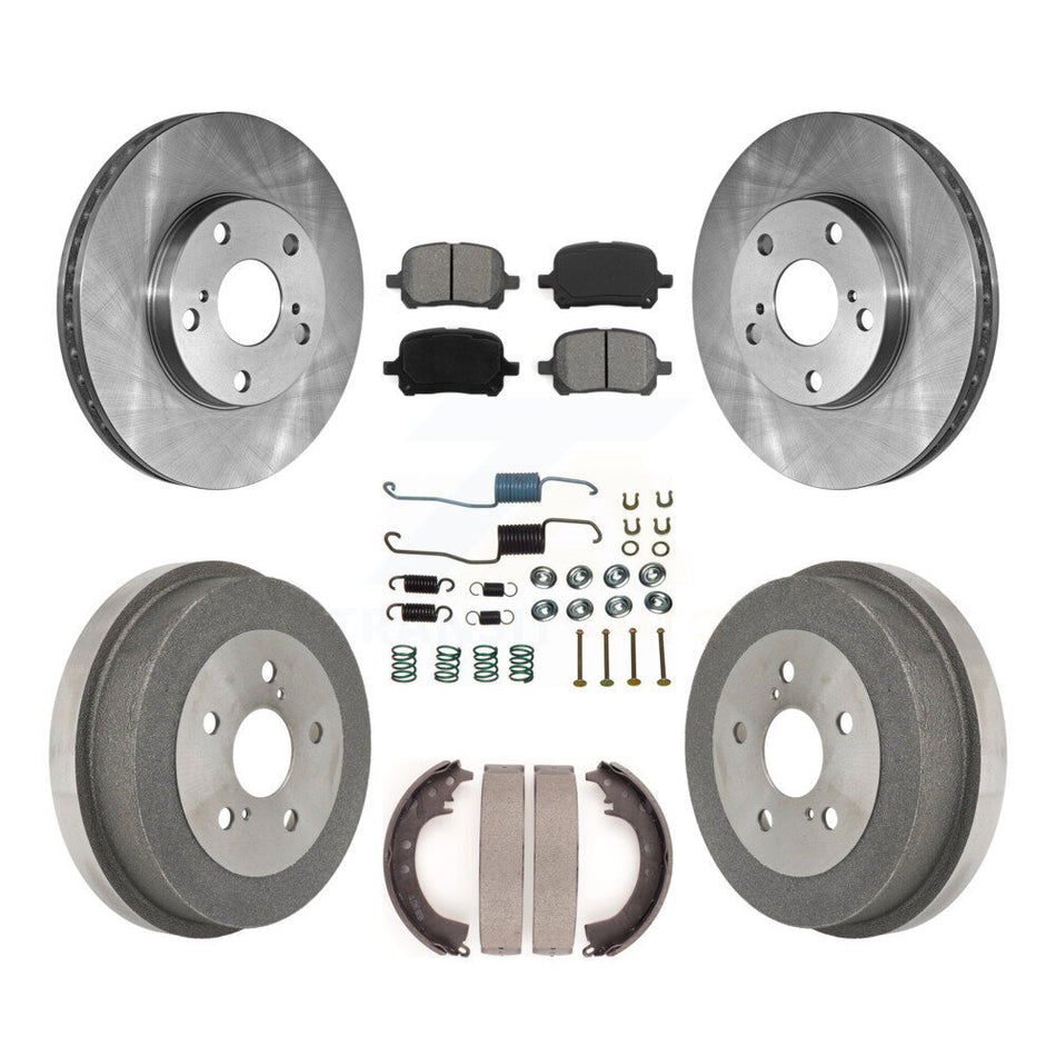 Front Rear Disc Brake Rotors Semi-Metallic Pads And Drum Kit (7Pc) For 1999-2001 Toyota Solara 2.2L K8S-102098