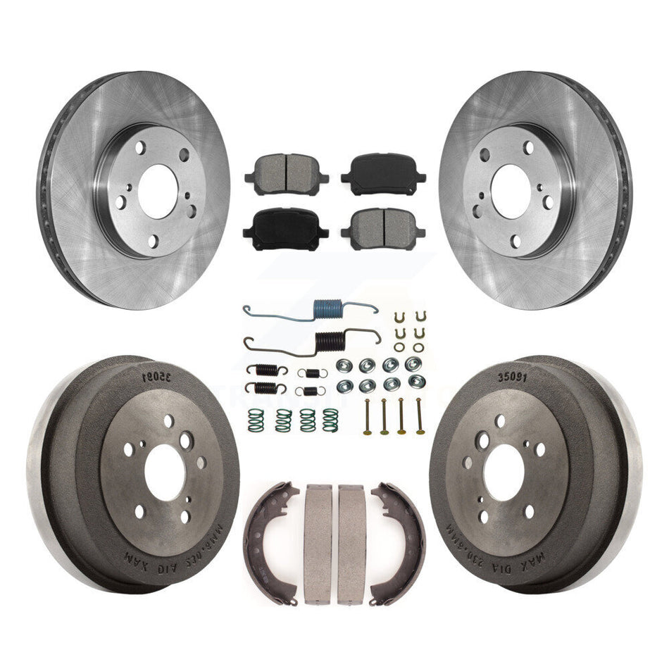 Front Rear Disc Brake Rotors Semi-Metallic Pads And Drum Kit (7Pc) For 2002-2003 Toyota Solara 2.4L K8S-102099