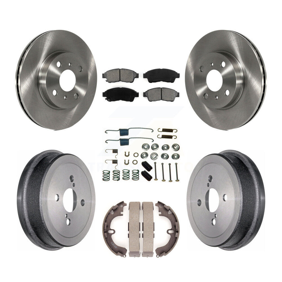 Front Rear Disc Brake Rotors Semi-Metallic Pads And Drum Kit (7Pc) For 1993-1997 Toyota Corolla Geo Prizm K8S-102103