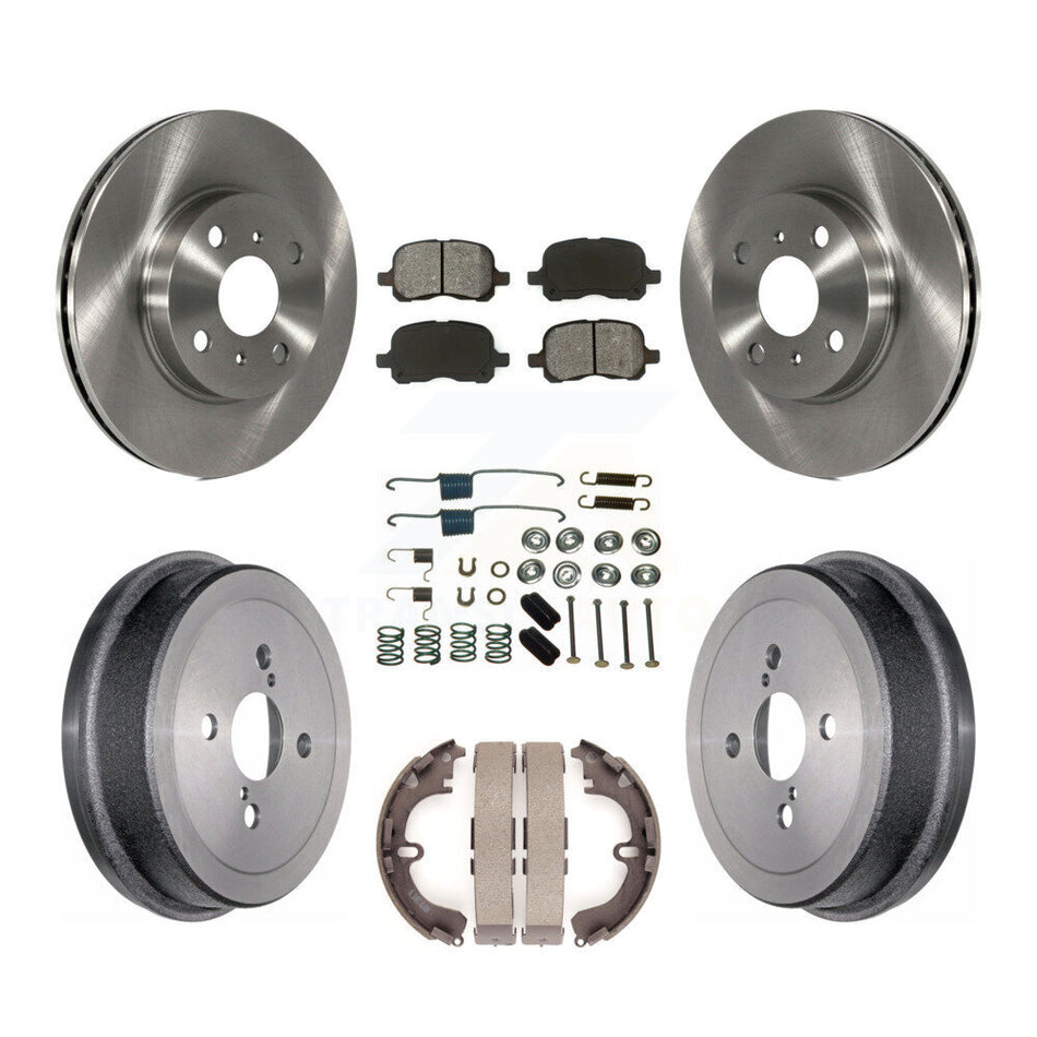 Front Rear Disc Brake Rotors Semi-Metallic Pads And Drum Kit (7Pc) For Toyota Corolla Chevrolet Prizm K8S-102105
