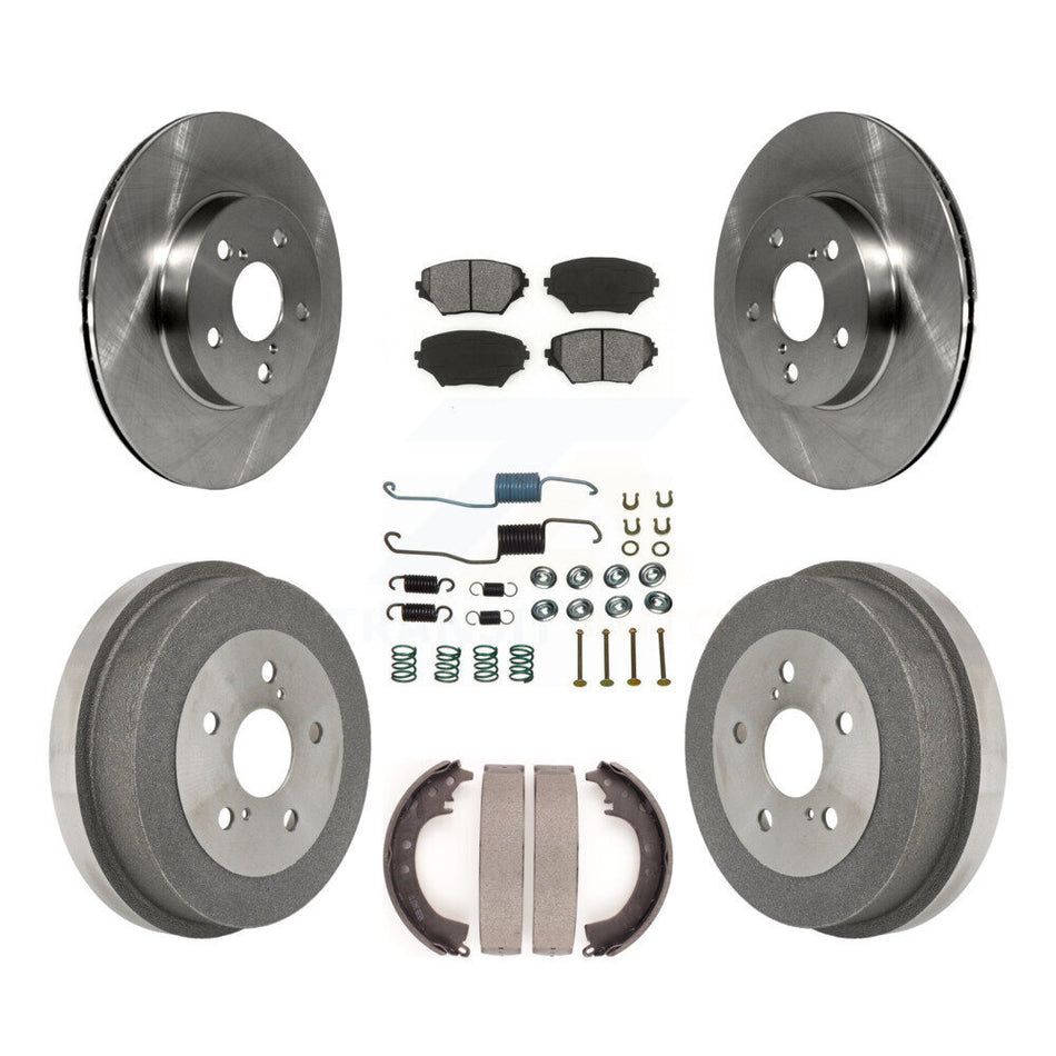 Front Rear Disc Brake Rotors Semi-Metallic Pads And Drum Kit (7Pc) For 2001-2002 Toyota RAV4 BATTERY EV (EV BEV) engine K8S-102113