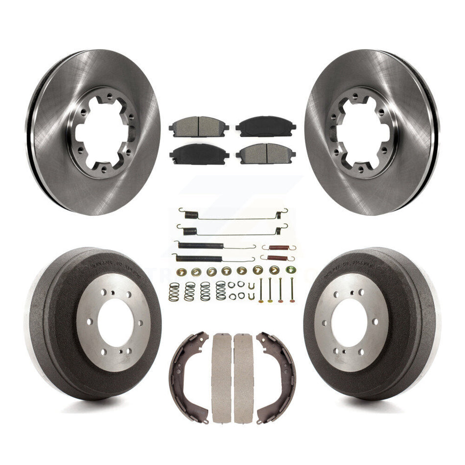 Front Rear Disc Brake Rotors Semi-Metallic Pads And Drum Kit (7Pc) For Nissan Pathfinder INFINITI QX4 K8S-102115