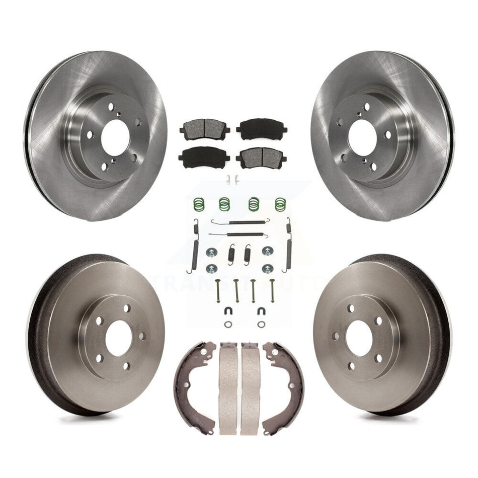 Front Rear Disc Brake Rotors Semi-Metallic Pads And Drum Kit (7Pc) For 1998-2002 Subaru Forester 4-Wheel ABS K8S-102116