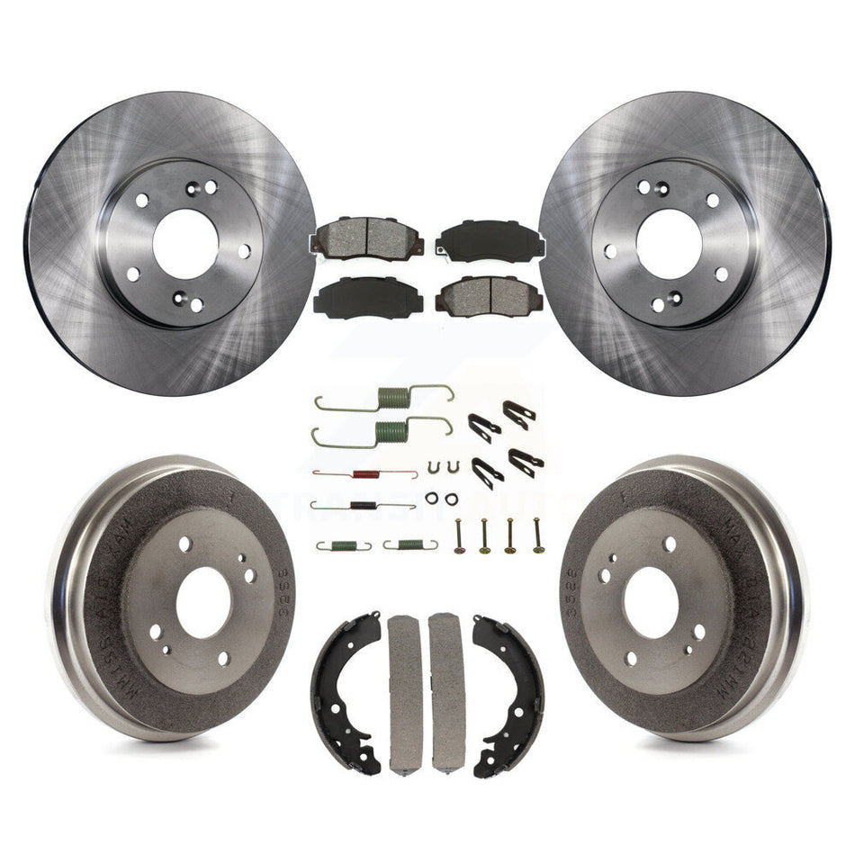 Front Rear Disc Brake Rotors Semi-Metallic Pads And Drum Kit (7Pc) For Honda Accord 3.0L K8S-102118