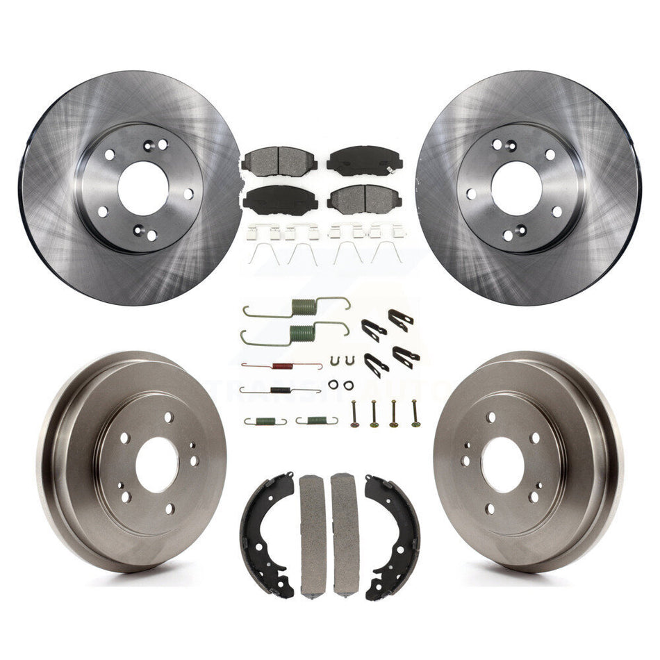 Front Rear Disc Brake Rotors Semi-Metallic Pads And Drum Kit (7Pc) For Honda Accord Fit K8S-102120