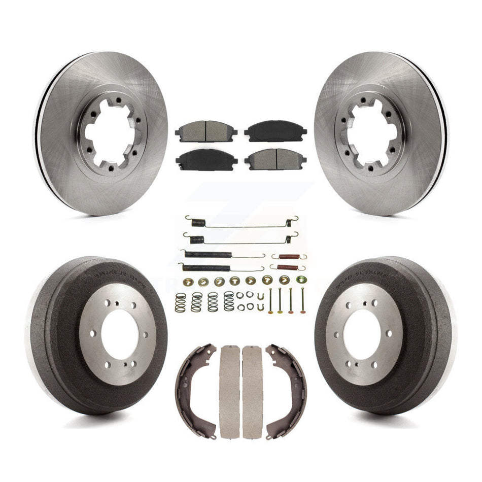 Front Rear Disc Brake Rotors Semi-Metallic Pads And Drum Kit (7Pc) For Nissan Pathfinder INFINITI QX4 K8S-102123