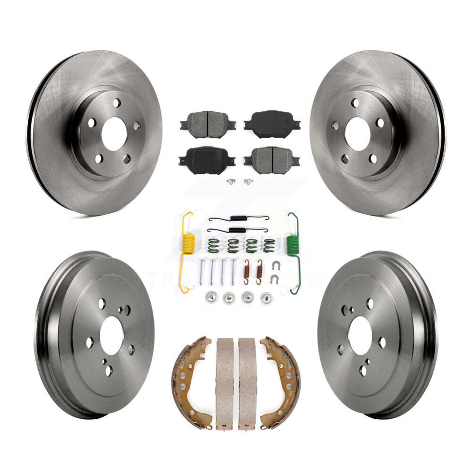 Front Rear Disc Brake Rotors Semi-Metallic Pads And Drum Kit (7Pc) For Toyota Celica K8S-102133