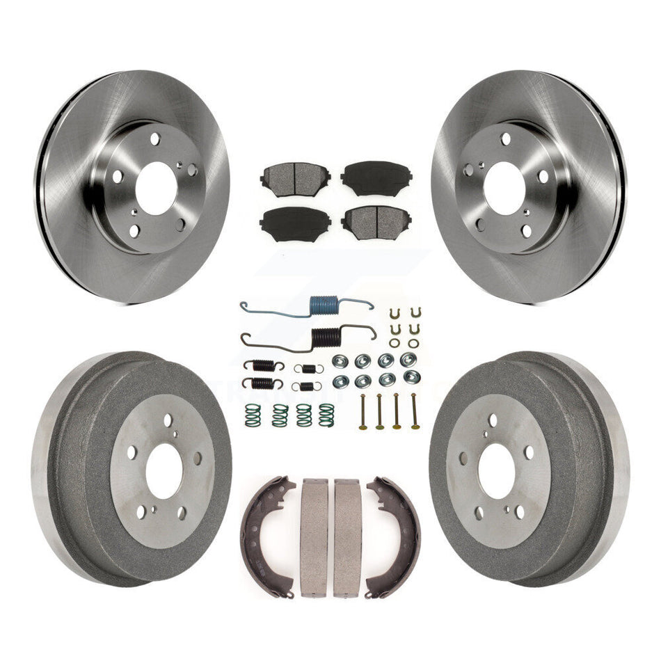 Front Rear Disc Brake Rotors Semi-Metallic Pads And Drum Kit (7Pc) For 2001-2002 Toyota RAV4 GAS engine K8S-102140