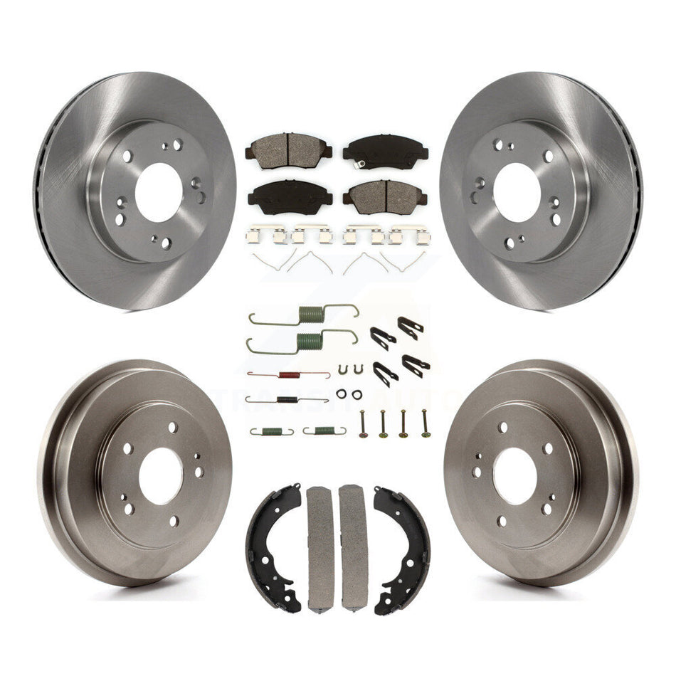 Front Rear Disc Brake Rotors Semi-Metallic Pads And Drum Kit (7Pc) For 2006-2008 Honda Civic Hybrid K8S-102141