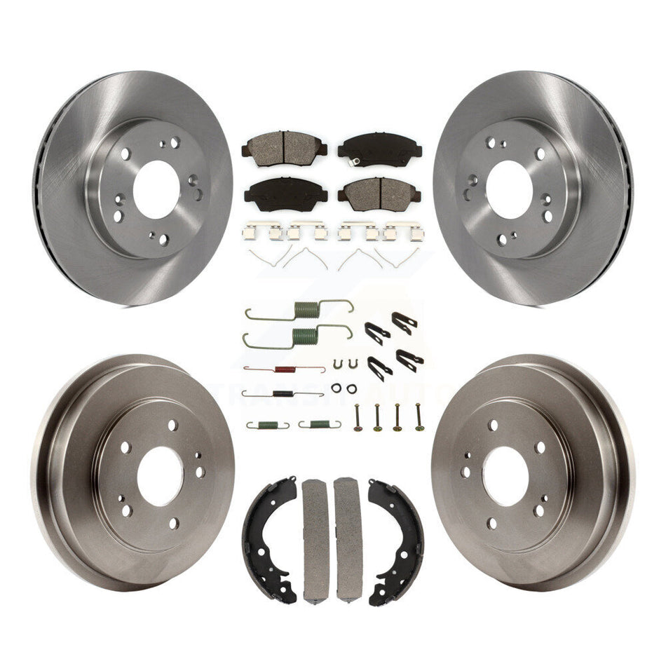 Front Rear Disc Brake Rotors Semi-Metallic Pads And Drum Kit (7Pc) For 2006-2008 Honda Civic Hybrid K8S-102141