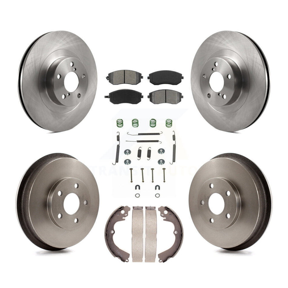 Front Rear Disc Brake Rotors Semi-Metallic Pads And Drum Kit (7Pc) For Subaru Forester Impreza K8S-102151