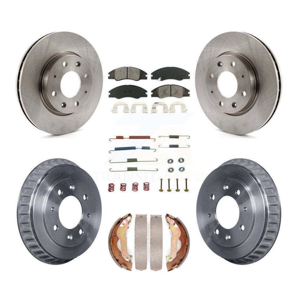 Front Rear Disc Brake Rotors Semi-Metallic Pads And Drum Kit (7Pc) For 2007-2009 Kia Spectra rear brakes K8S-102159