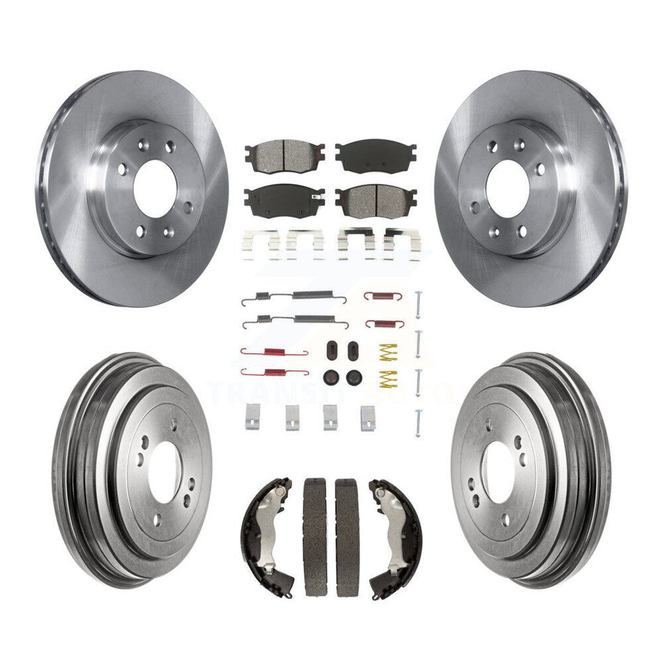 Front Rear Disc Brake Rotors Semi-Metallic Pads And Drum Kit (7Pc) For Hyundai Accent Kia Rio Rio5 K8S-102161