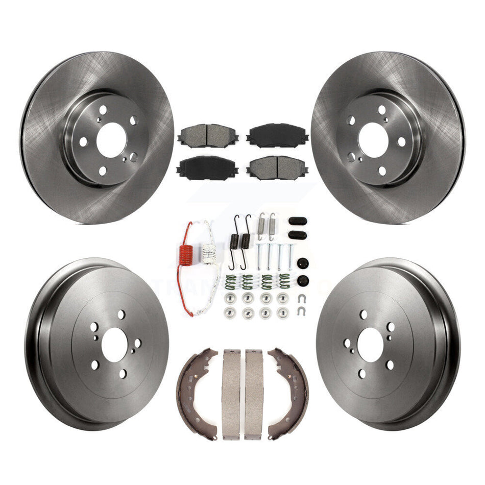 Front Rear Disc Brake Rotors Semi-Metallic Pads And Drum Kit (7Pc) For Toyota Corolla K8S-102165