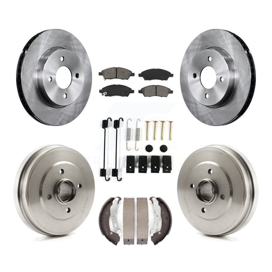 Front Rear Disc Brake Rotors Semi-Metallic Pads And Drum Kit (7Pc) For Nissan Versa Note Micra K8S-102172