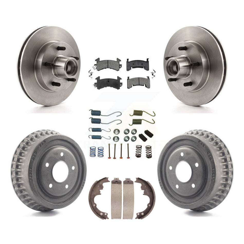Front Rear Brake Rotors Semi-Metallic Pad Drum Kit (7Pc) For Chevrolet S10 Camaro Pontiac Monte Carlo GMC Firebird Blazer El Camino Buick Regal S15 Oldsmobile Cutlass Supreme K8S-102177