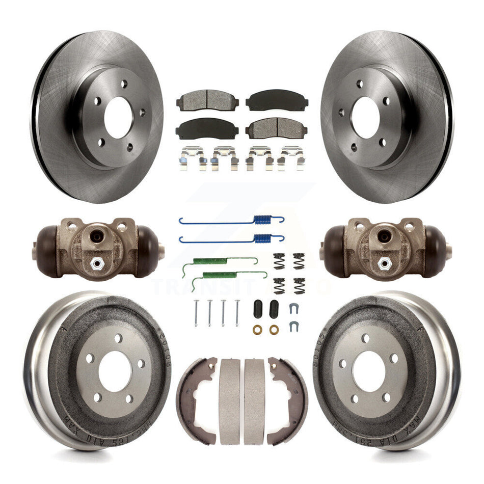 Front Rear Brake Rotors Semi-Metallic Pad Drum Kit (9Pc) For Chevrolet Equinox Saturn Vue K8S-102215