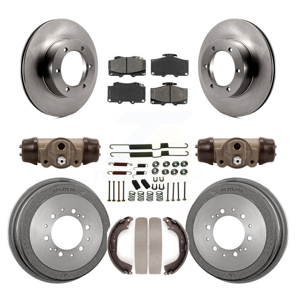 Front Rear Disc Brake Rotors Semi-Metallic Pads And Drum Kit (9Pc) For Toyota Pickup 4Runner K8S-102237